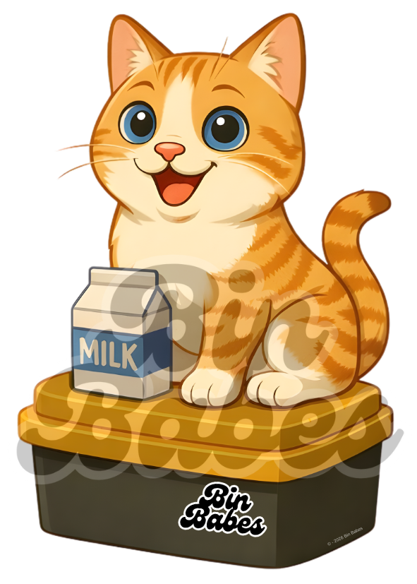 Ginger Cat – Yellow Bin Sticker
