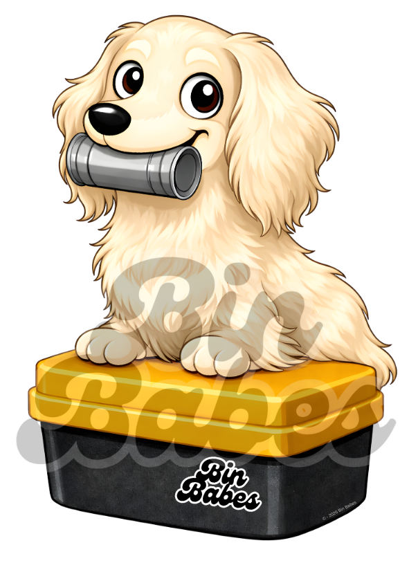 Dachshund – Yellow Bin Sticker - Choose Your Coat Colour