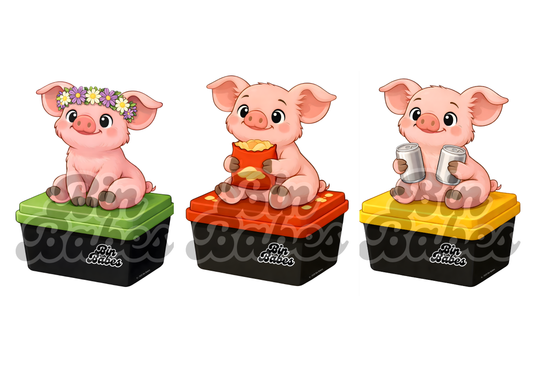 Pig – Bin Sticker Trio