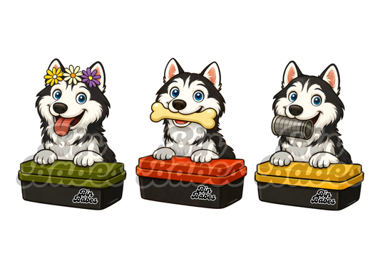 Husky – Bin Sticker Trio