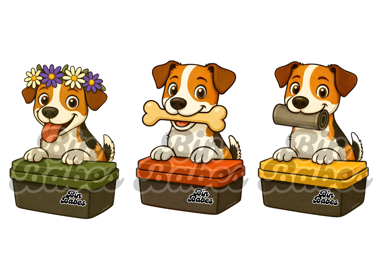 Jack Russell – Bin Sticker Trio