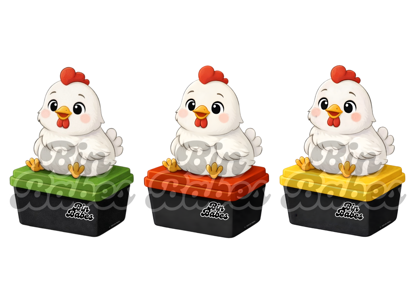 Chicken – Bin Sticker Trio