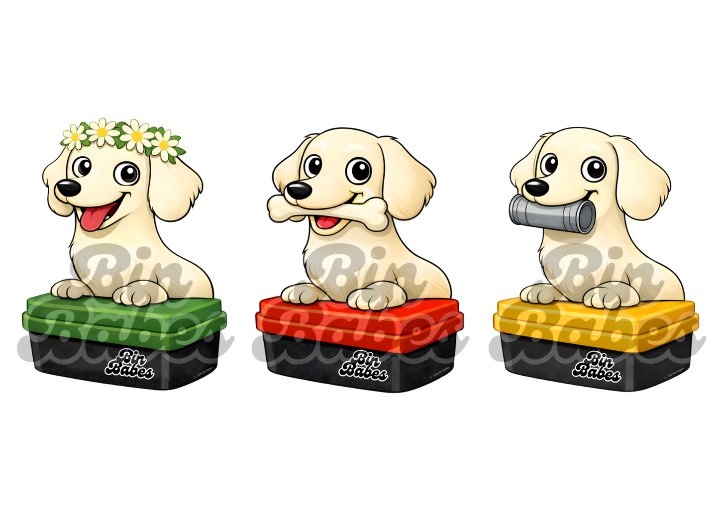 Dachshund – Bin Sticker Trio - Choose Your Coat Colour