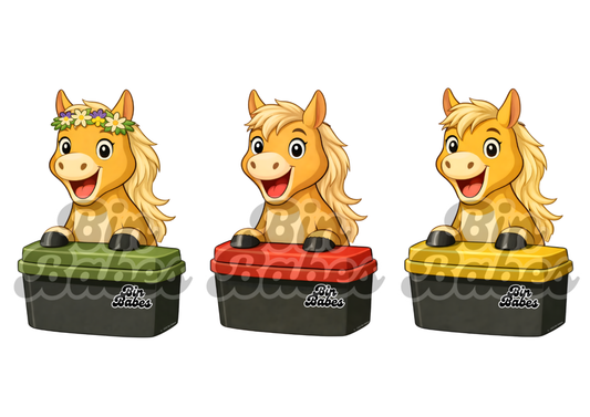 Horse – Bin Sticker Trio - Choose Your Coat Colour