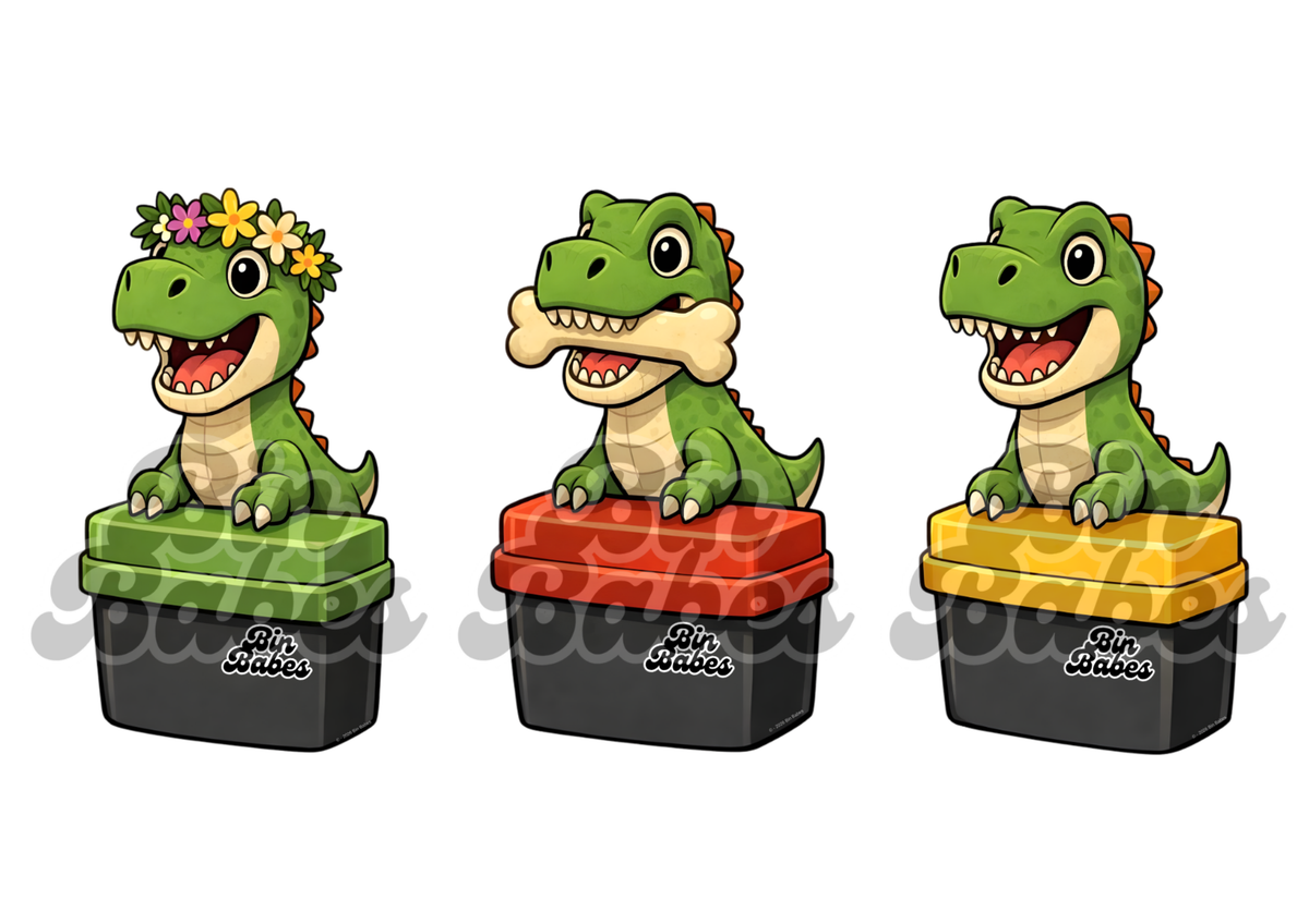 T-Rex– Bin Sticker Trio
