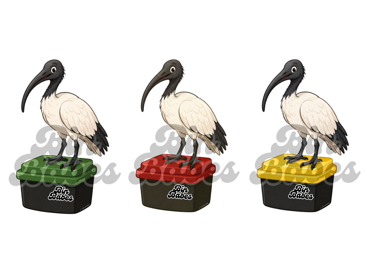 Ibis (Bin Chicken) – Bin Sticker Trio