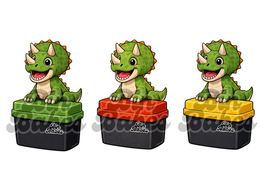 Triceratops – Bin Sticker Trio