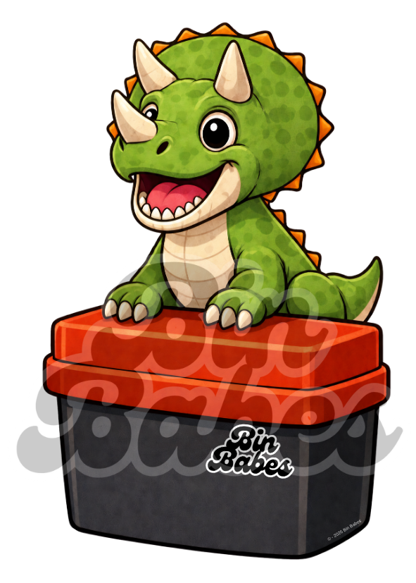 Triceratops – Red Bin Sticker