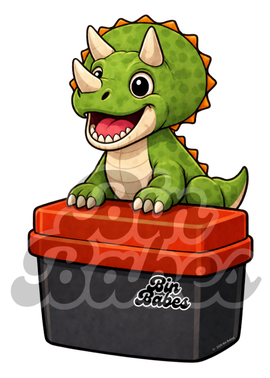 Triceratops – Red Bin Sticker