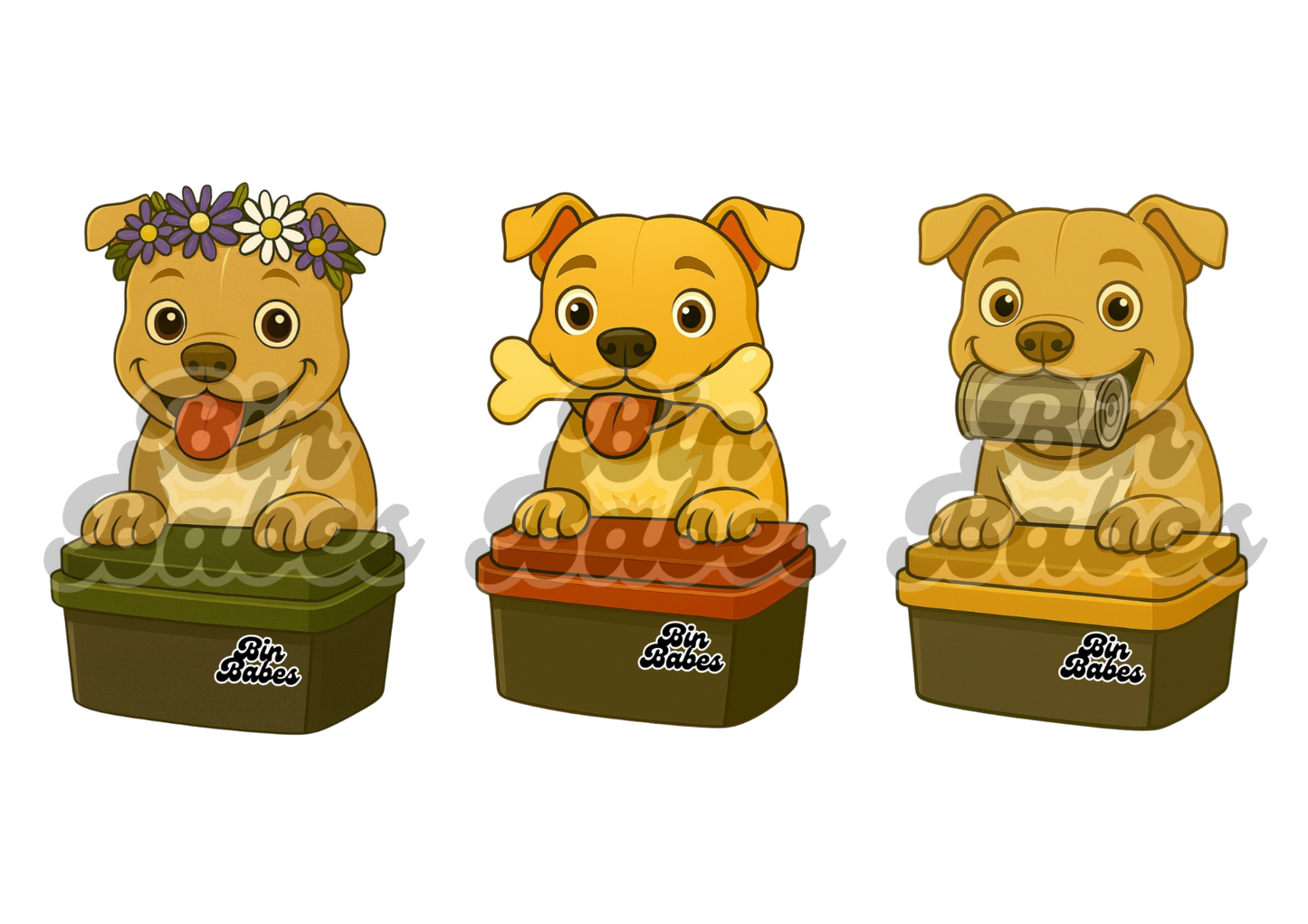 Staffy Trio - Choose Your Coat Colour