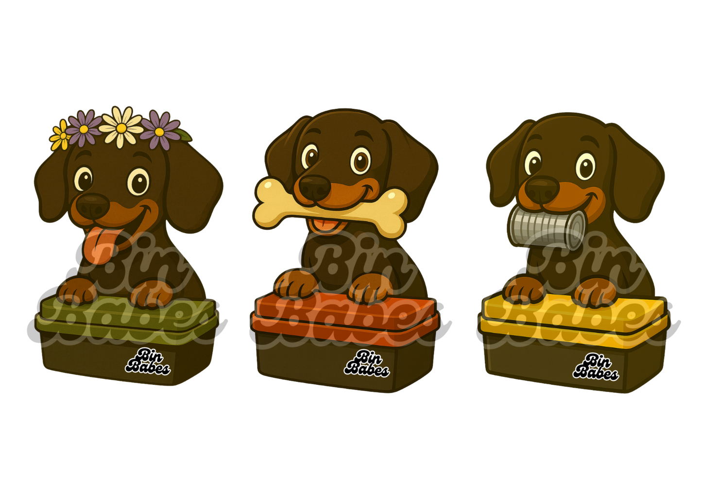 Dachshund Trio - Choose Your Coat Colour