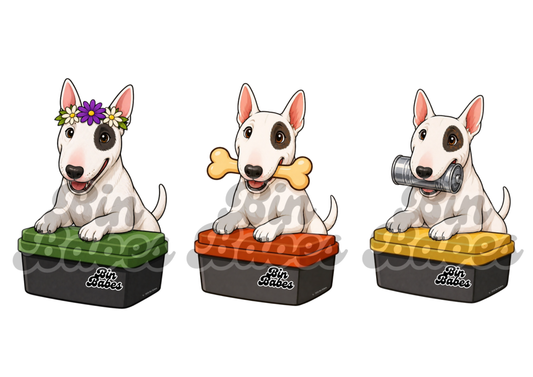 Bull Terrier – Bin Sticker Trio