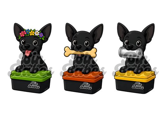 Chihuahua – Bin Sticker Trio - Choose Your Coat Colour