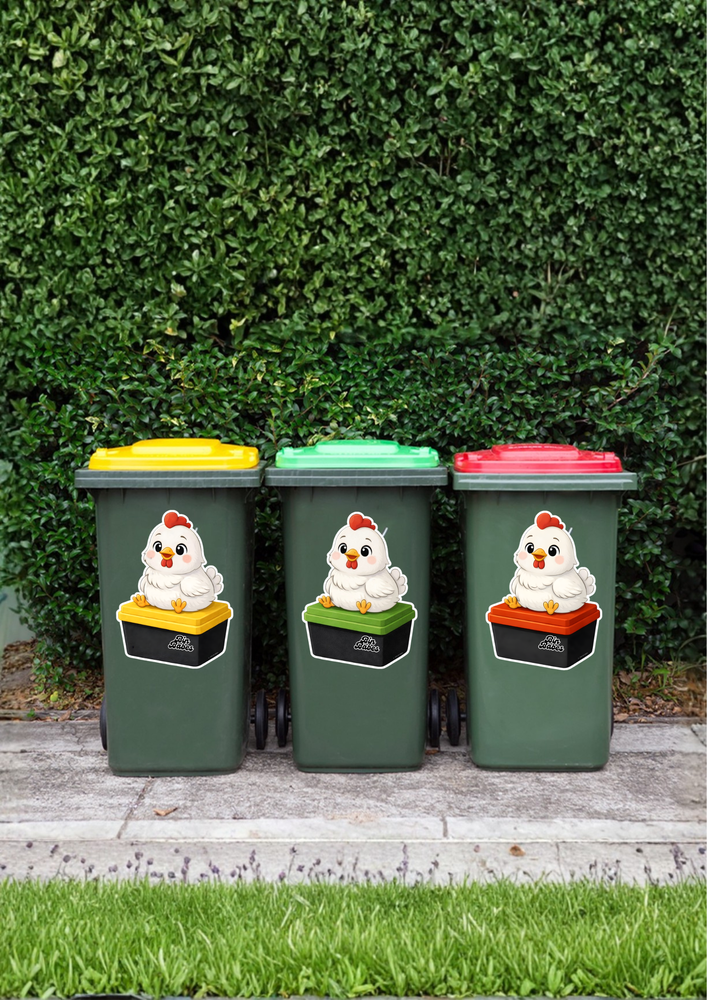 Chicken – Bin Sticker Trio