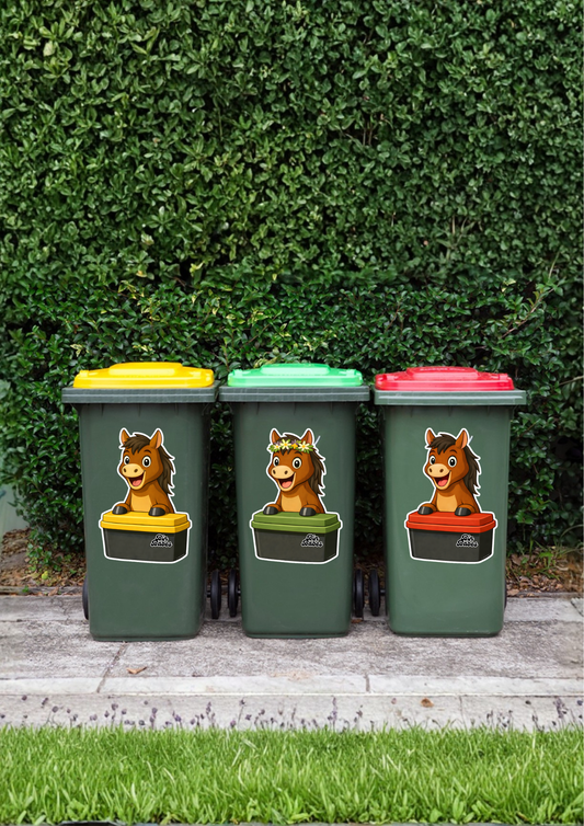Horse – Bin Sticker Trio - Choose Your Coat Colour