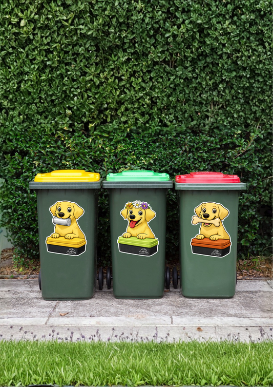 Labrador – Bin Sticker Trio - Choose Your Coat Colour