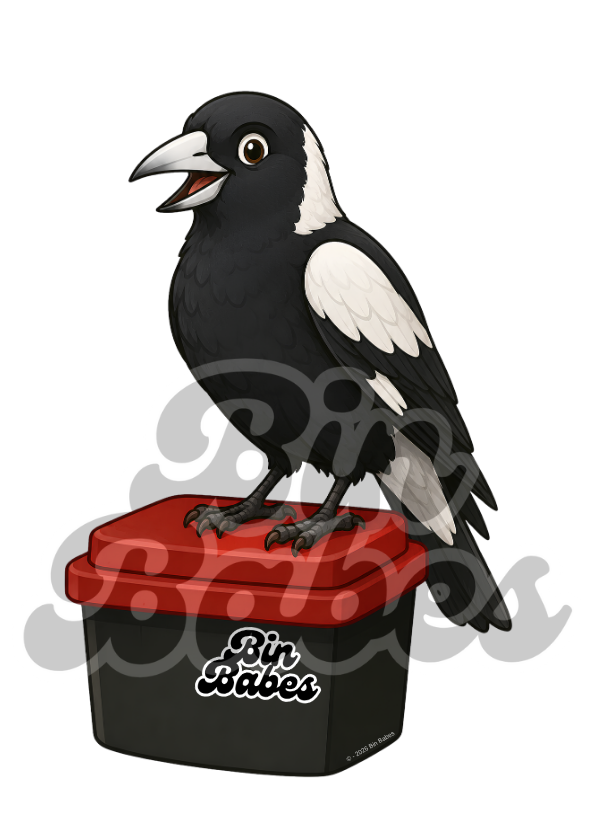 Magpie – Red Bin Sticker