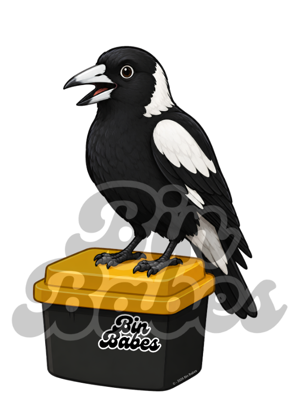Magpie – Yellow Bin Sticker