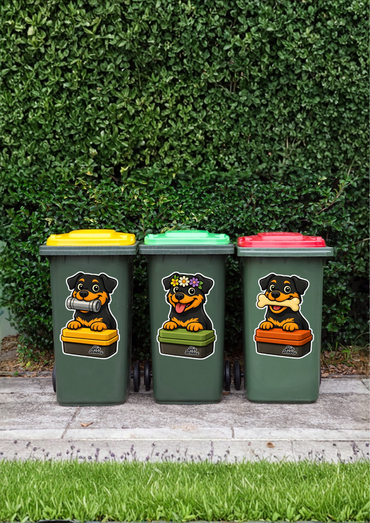 Rottweiler – Bin Sticker Trio