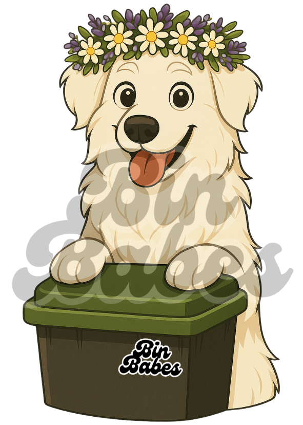Aussie Shepherd - Green Bin Sticker - Choose Your Coat Colour