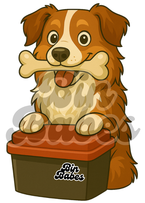 Aussie Shepherd - Red Bin Sticker - Choose Your Coat Colour