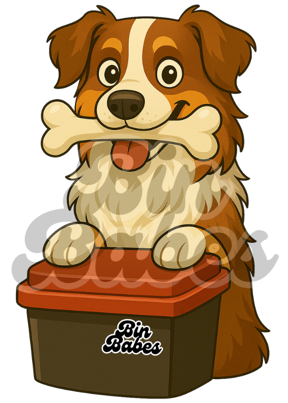 Aussie Shepherd - Red Bin Sticker - Choose Your Coat Colour