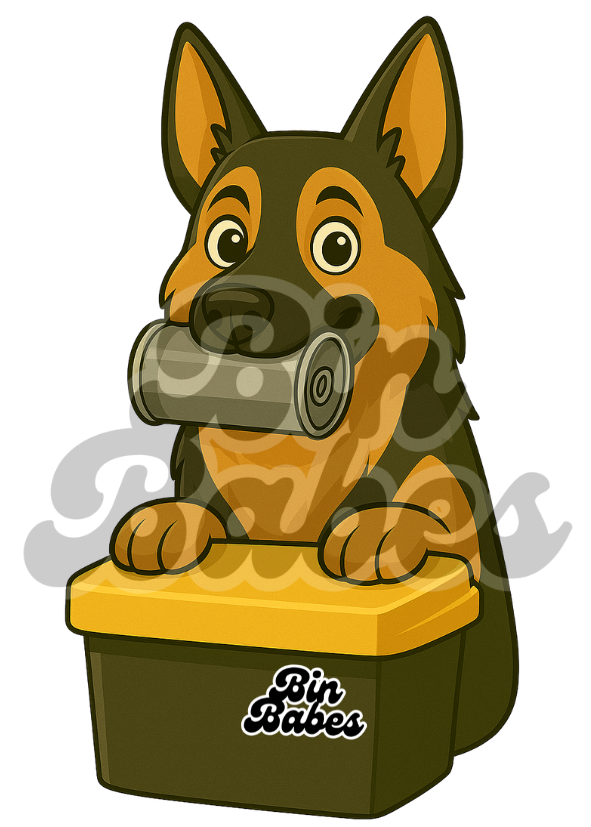 German Shepherd - Yellow Bin Sticker