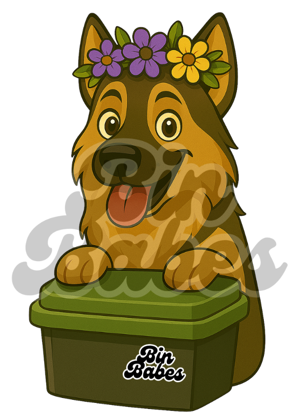 German Shepherd - Green Bin Sticker