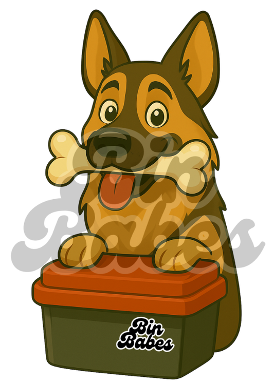 German Shepherd - Red Bin Sticker