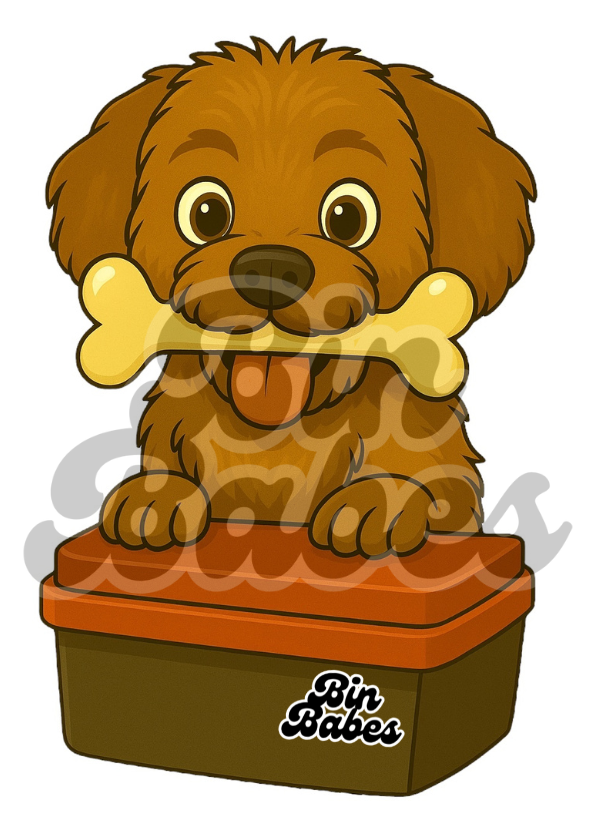 Cavoodle - Red Bin Sticker - Choose Your Coat Colour