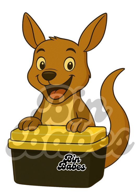 Kangaroo - Yellow Bin Sticker