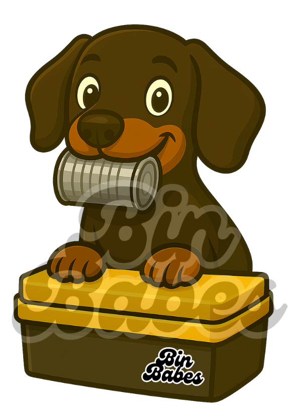 Dachshund - Yellow Bin Sticker - Choose Your Coat