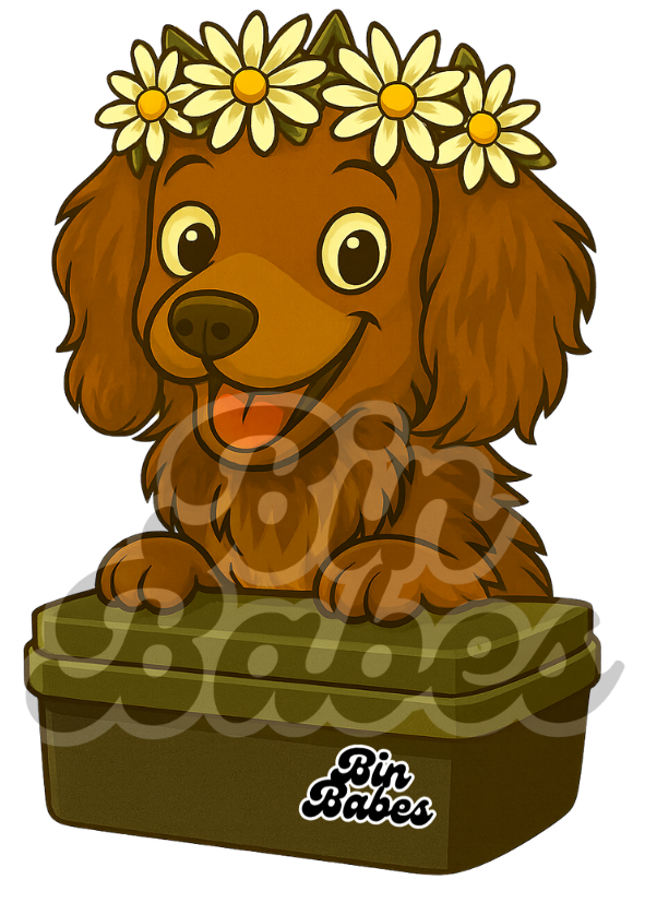 Dachshund - Green Bin Sticker - Choose Your Coat