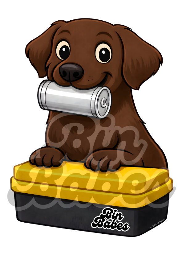 Labrador - Yellow Bin Sticker - Choose Your Coat Colour