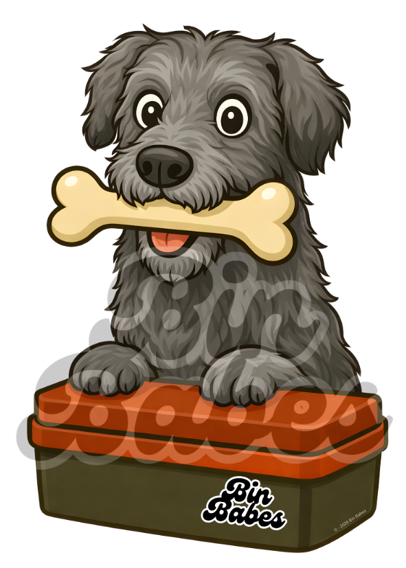 Irish Wolfhound – Red Bin Sticker - Choose Your Coat Colour