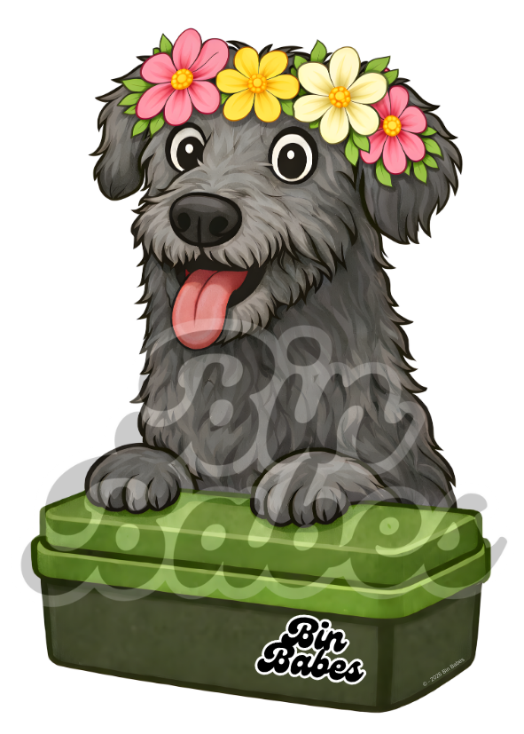 Irish Wolfhound – Green Bin Sticker - Choose Your Coat Colour