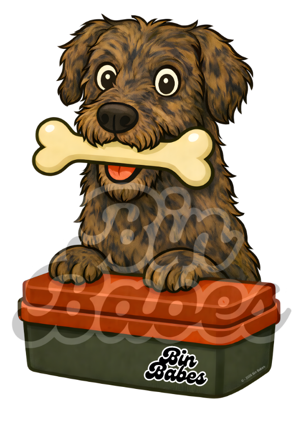 Irish Wolfhound – Red Bin Sticker - Choose Your Coat Colour