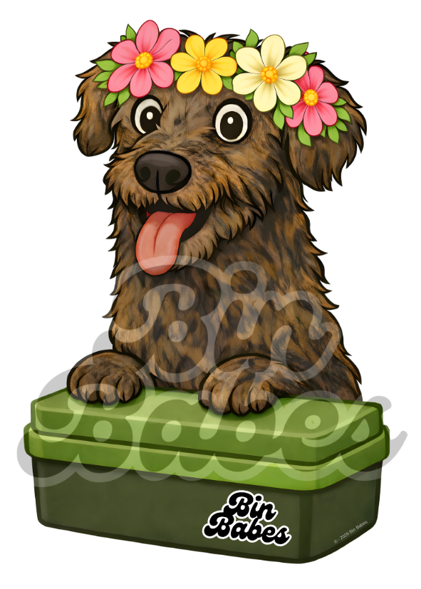 Irish Wolfhound – Green Bin Sticker - Choose Your Coat Colour