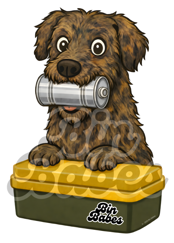 Irish Wolfhound – Yellow Bin Sticker - Choose Your Coat Colour
