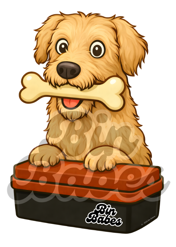 Irish Wolfhound – Red Bin Sticker - Choose Your Coat Colour