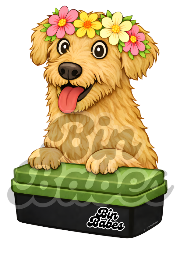 Irish Wolfhound – Green Bin Sticker - Choose Your Coat Colour