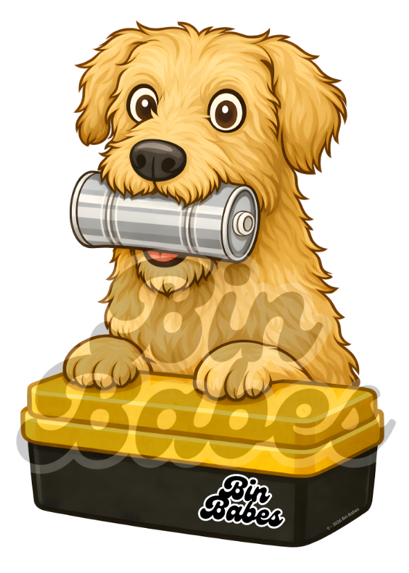 Irish Wolfhound – Yellow Bin Sticker - Choose Your Coat Colour