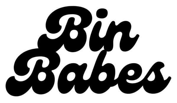 Black text 'Bin Babes' on a white background